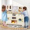 Beige Wooden Kids Kitchen Play set with 14 Accessories for Ages 3+